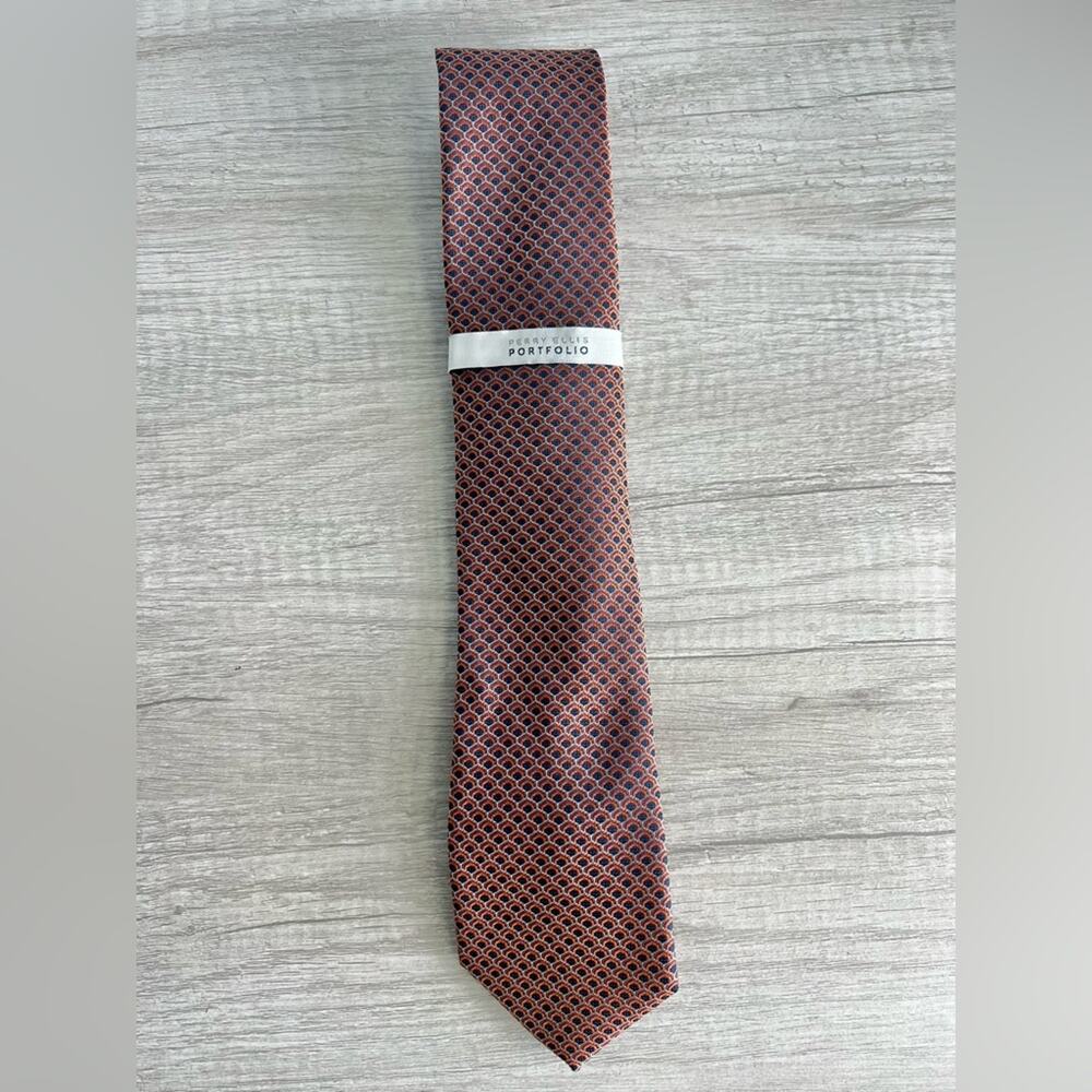Perry Ellis Mawase Geo Orange Tie